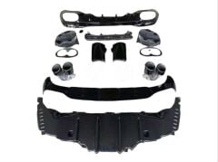 Mercedes Uyumlu W118 CLA 2019-2022 İçin Uyumlu Yedek Parça CLA45 Difüzör ve Egzoz Seti (Siyah Egzoz İle)