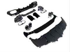 Mercedes Uyumlu W118 CLA 2019-2022 İçin Uyumlu Yedek Parça CLA45 Difüzör ve Egzoz Seti (Siyah Egzoz İle)