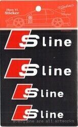 Audi Sline  Uyumlu Yedek Parça Sticker 4 Adet Beyaz