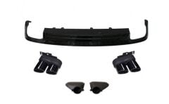 Audi A6 2019+ İçin Uyumlu  Yedek Parça S6 Difüzör & Siyah Egzoz Seti- (S-line İçin)