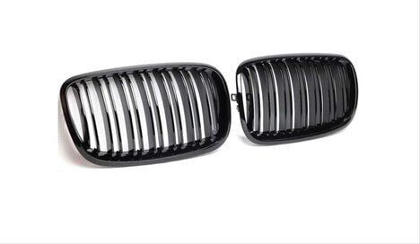 Bmw X5-X6 E70 2008-2014 Uyumlu M Böbrek Çift Çizgi Panjur Piano Black