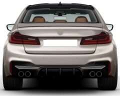 Bmw 5 Serisi G30 İçin Uyumlu Yedek Parça M5 Görünüm Difüzör Ve M5 Görünüm Egzoz Seti (Parlak Siyah Difüzör)