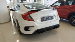 Honda Civic Fc5 Uyumlu  2016-2020 Concept Model Arka Tampon Ek Piano Black Detaylı
