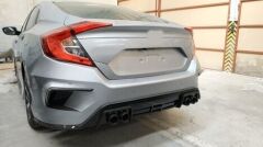 Honda Civic Fc5 Uyumlu Yedek Parça 2016-2020 Concept Model Arka Tampon Ek Piano Black Detaylı