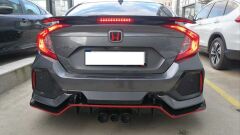Honda Civic Fc5 Uyumlu Yedek Parça 2016-2020 Turbo SI Spoiler Işıklı (Boyasız)
