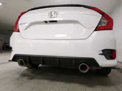Honda Civic Fc5 Uyumlu  2016-2020 Difüzör Çift Çıkış Mat Siyah