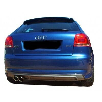 Audi A3 8P S3 2005 - 2008 Uyumlu 2 Kapı Arka Tampon Eki - Difüzör (Plastik)
