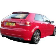 Audi A3 8P S3 2005 - 2008 Uyumlu Yedek Parça 2 Kapı Arka Tampon Eki - Difüzör (Plastik)