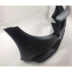 Mercedes W205 C63 Uyumlu Yedek Parça Ön Tampon & Panjur Seti (Makyajlı Görünüm) (Siyah Trimler)