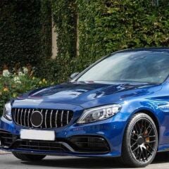 Mercedes W205 C63 Uyumlu Yedek Parça Ön Tampon & Panjur Seti (Makyajlı Görünüm) (Siyah Trimler)