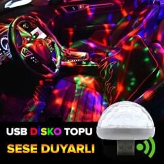 Disko Topu - [ 5 ADET ] Araç içi RGB Aydınlatma USB Girişli