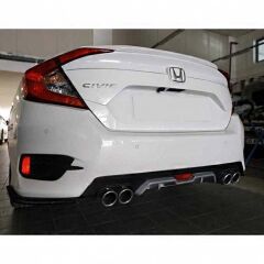 Honda Civic Uyumlu FC5 2016-2020 Difüzör 4 Egzozlu Silver