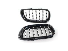 Bmw 3 Serisi 2002-2004 E46 İçin Uyumlu Diamond Panjur (Böbrek) Piano Black Çerçeve