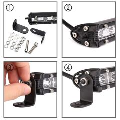 36W 32.5cm Düz Tek Sıra Üniversal Delici Sis Lambası Led Bar