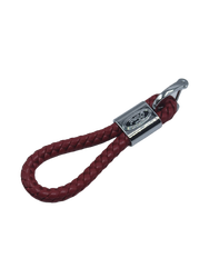 Ford Uyumlu Yedek Parça Örgülü Deri Kayış Anahtarlık Kırmızı