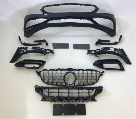 Mercedes W205 2014-2018 C63 Uyumlu Yedek Parça Ön Tampon & Panjur Seti (Siyah Trimler)