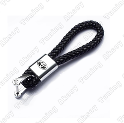 Toyota Uyumlu Yedek Parça Örgülü Deri Kayış Anahtarlık Siyah