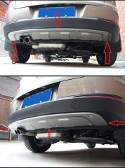 Volkswagen Tiguan 2008-2015 Uyumlu  Ön ve Arka Difüzör / Metal