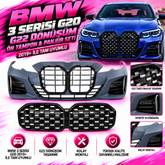 Bmw 3 Serisi G20 2019+ İçin Uyumlu G22 Dönüşüm Ön Tampon & Panjur Seti