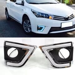 Toyota Corolla (2013-2016) Uyumlu LED Sis Farı Çerçevesi Gündüz Farı (DRL)