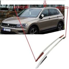 Volkswagen Tiguan 2016+ Uyumlu Yedek Parça OEM Tavan Çıtası / Gümüş