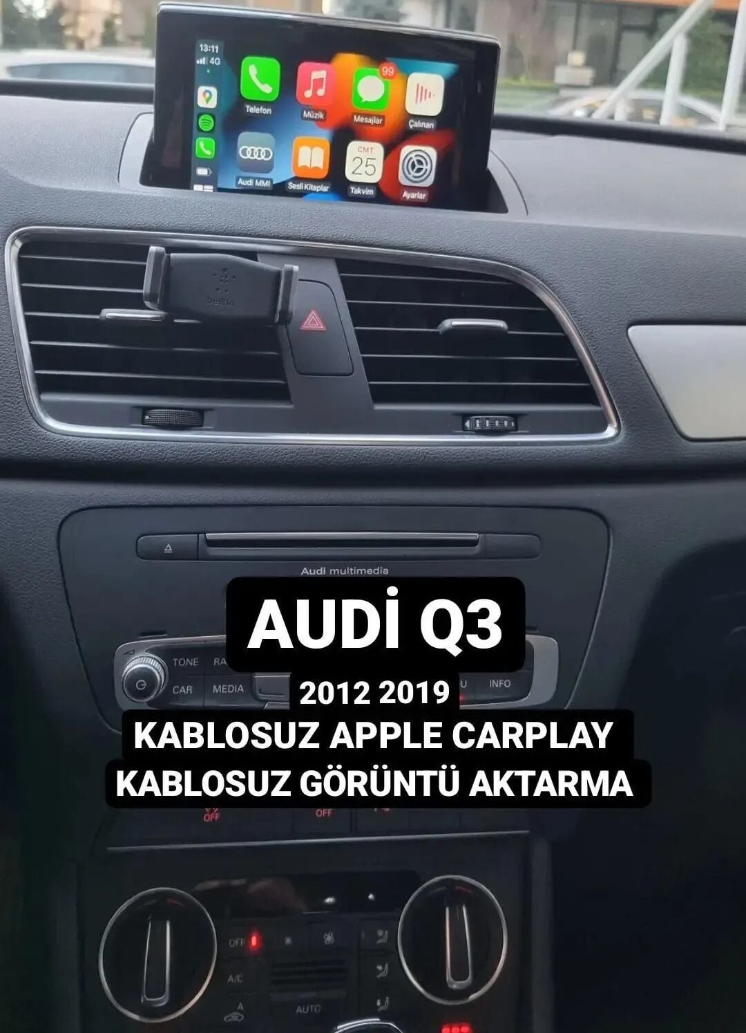 Audi Q3 Orjinal Ekrana Carplay+And.Auto İnterface