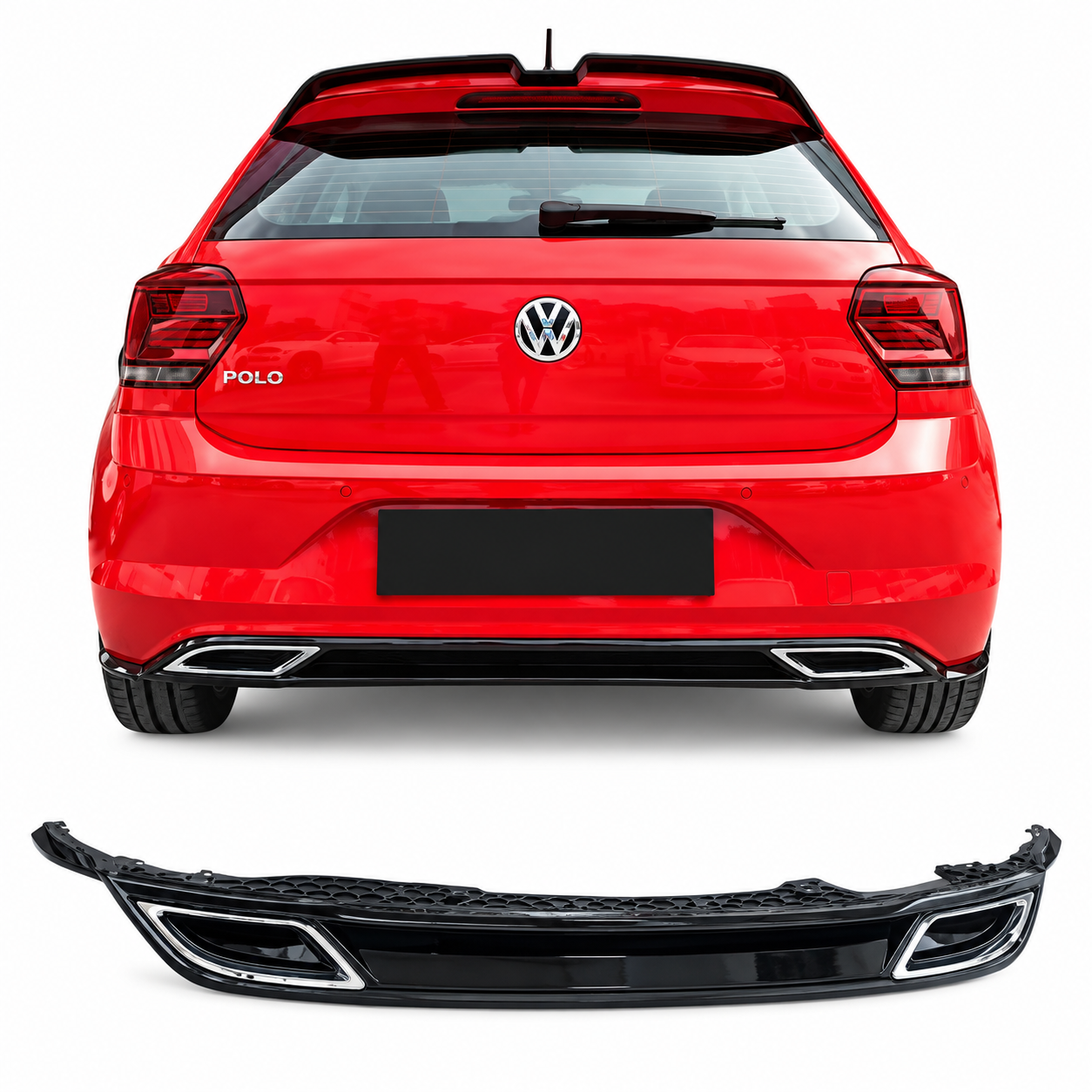 Volkswagen Polo Uyumlu Yedek Parça 2018+ MK6 R-Line Difüzör