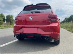 Volkswagen Polo Uyumlu Yedek Parça 2018+ MK6 Çift Egzoz Difüzör Piano Black