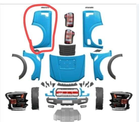 Ford Ranger F150 Gen2 Sol Arka Çamurluk Plastik