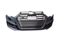 Audi A3 2016-2020  Uyumlu S3 Ön Tampon Panjur Seti (Sedan)