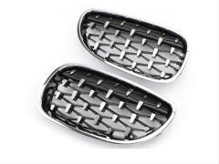 Bmw 5 Serisi E60 2004-2009 İçin Uyumlu Dıamond Panjur (Böbrek) Krom Çerçeve
