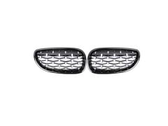Bmw 5 Serisi E60 2004-2009 İçin Uyumlu Diamond Panjuur (Böbrek) Pıano Black Çerçeve