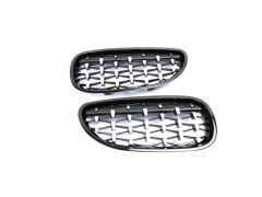 Bmw 5 Serisi E60 2004-2009 İçin Uyumlu Diamond Panjuur (Böbrek) Pıano Black Çerçeve