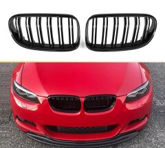 Bmw 3 Serisi E92 2010-2013 İçin Uyumlu M3 Görünüm Panjur (Cift Çizgi Böbrek) Pıano Black (Makyajlı Kasa)