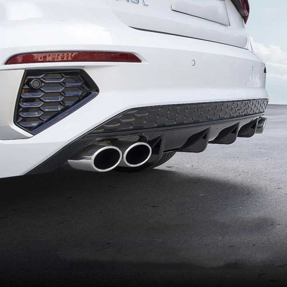 Audi A3 Sedan  Uyumlu Difüzör 2021+ Sağ Sol Çift Çıkış Piano Black