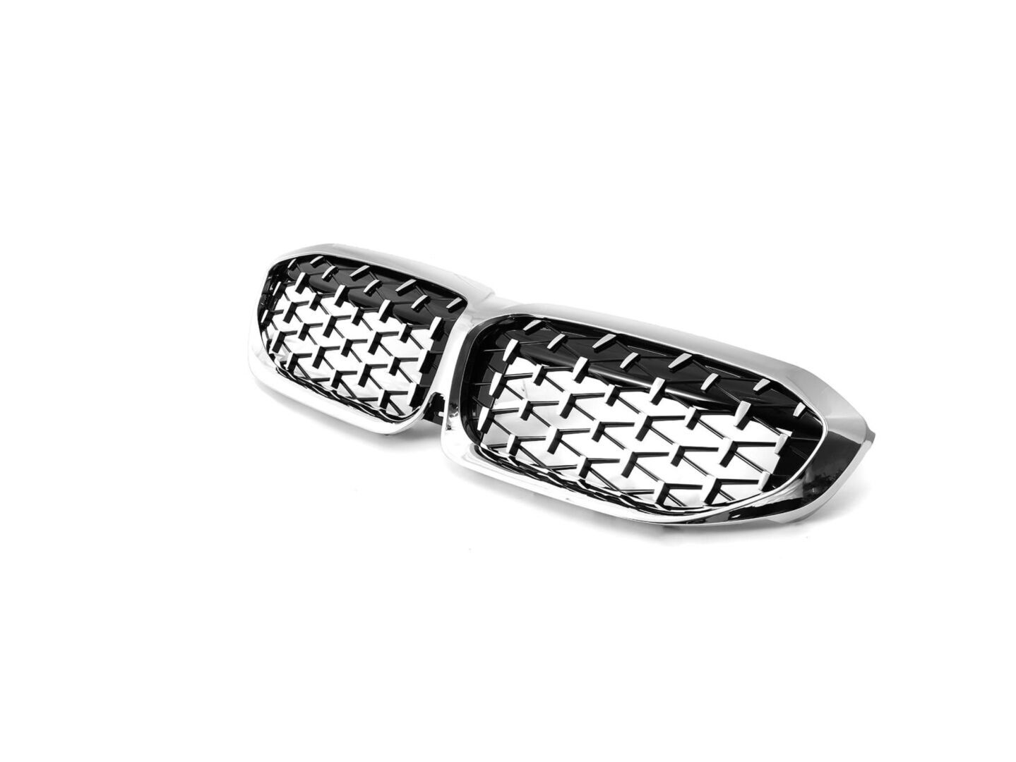 Bmw 3 Serisi G20 2019+ İçin Uyumlu Diamond Panjur (Böbrek) - Krom Çerçeve