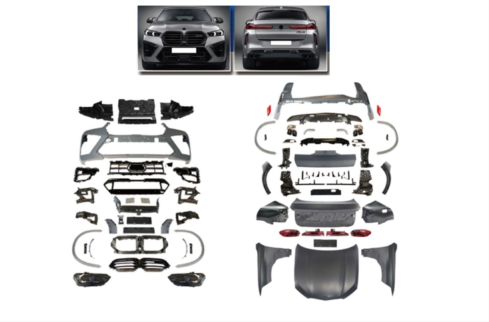 E71 X6 için Uyumlu G06 X6M Facelift Body Kit