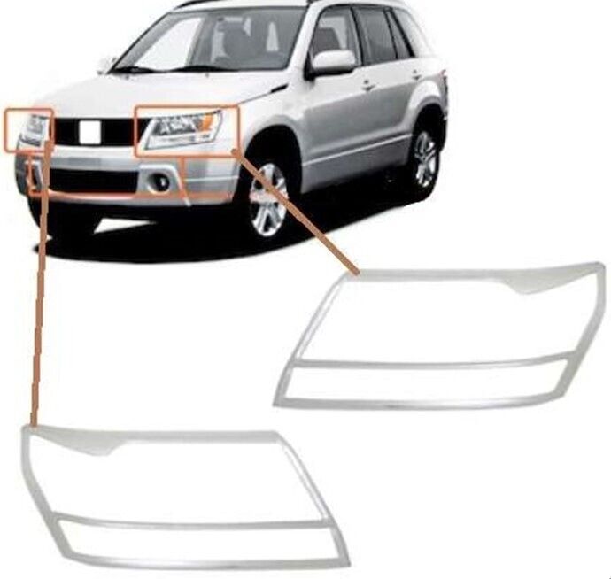 Suzuki Grand Vitara Uyumlu 2007-2012 Far Çerçevesi Abs Krom