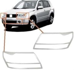 Suzuki Grand Vitara Uyumlu 2007-2012 Far Çerçevesi Abs Krom