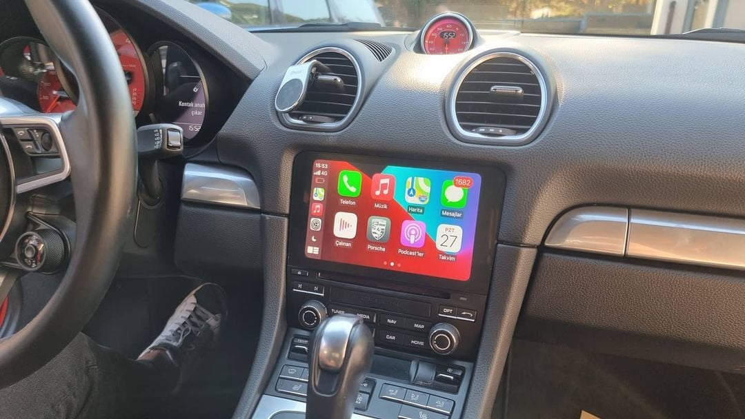 Porsche Cayman Orjinal Ekrana Carplay+And.Auto İnterface