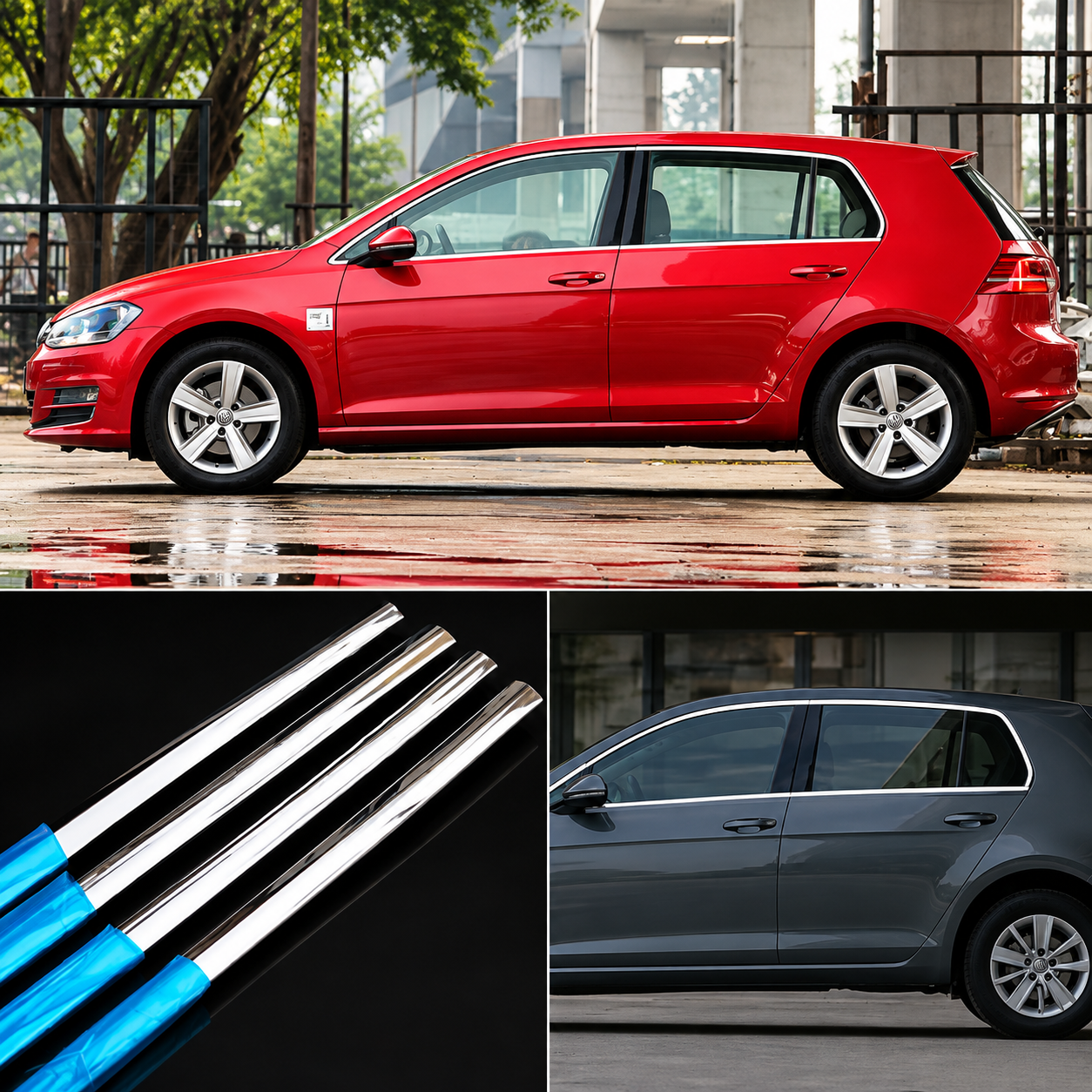 Volkswagen Golf 6 Uyumlu Cam Çıtası Kaplama Krom Parça