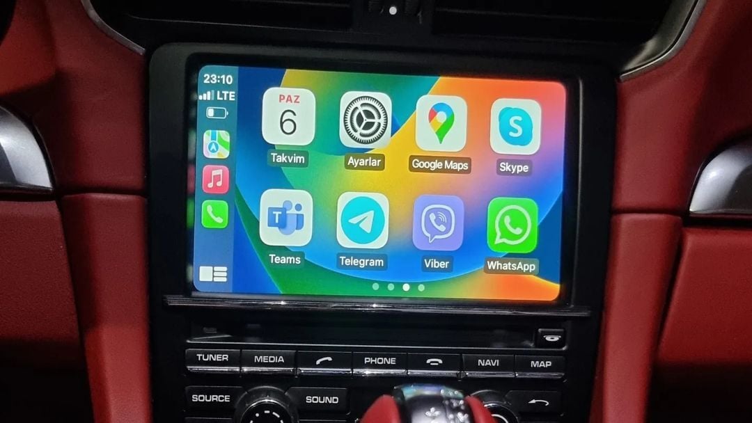 Porsche 911 Orjinal Ekrana Carplay+And.Auto İnterface