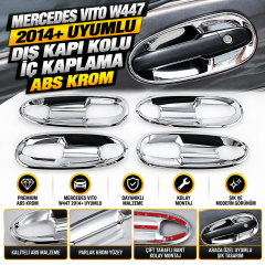 Mercedes Vito W447 Uyumlu 2014+ Dış Kapı Kolu Iç Kaplama Abs Krom