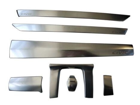 Honda Civic Fc5 Uyumlu  2016-2020 İç Kaplama Set Silver 7 Parça