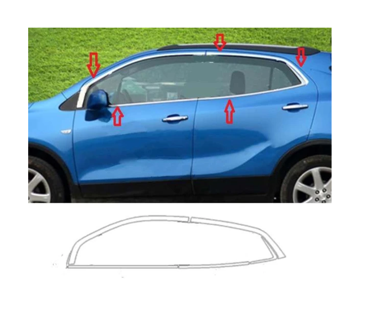 Opel Mokka 2012-2020 Uyumlu Cam Çıtası Krom Parça