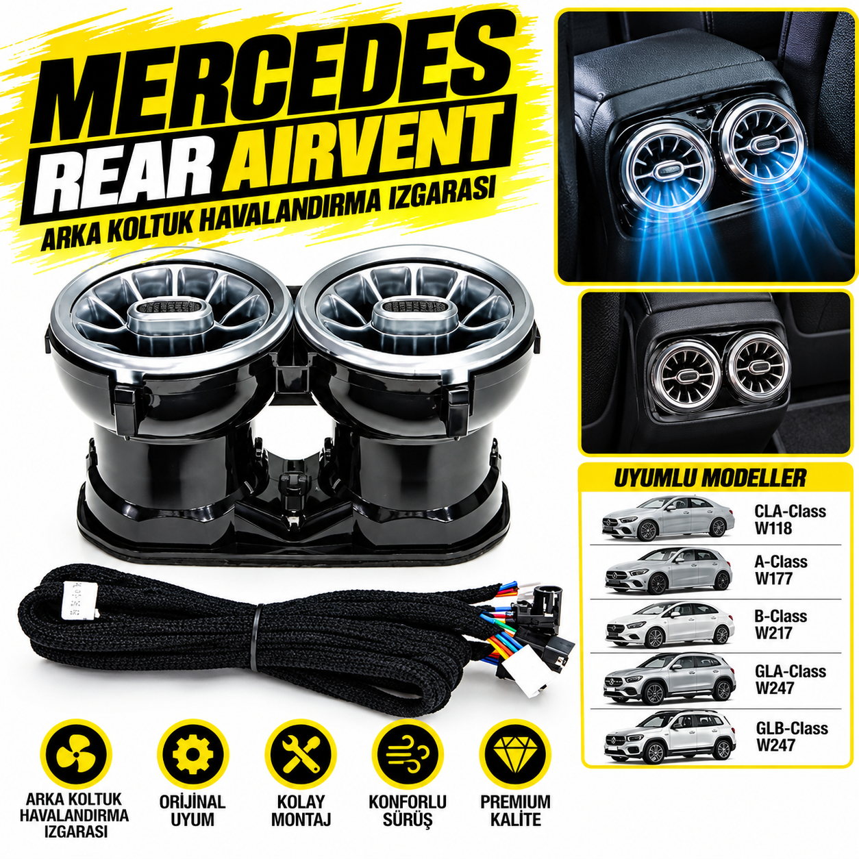 CLA-Class W118A-Class W177B-Class W217GLA-Class W247GLB-Class W247 Rear Airvent