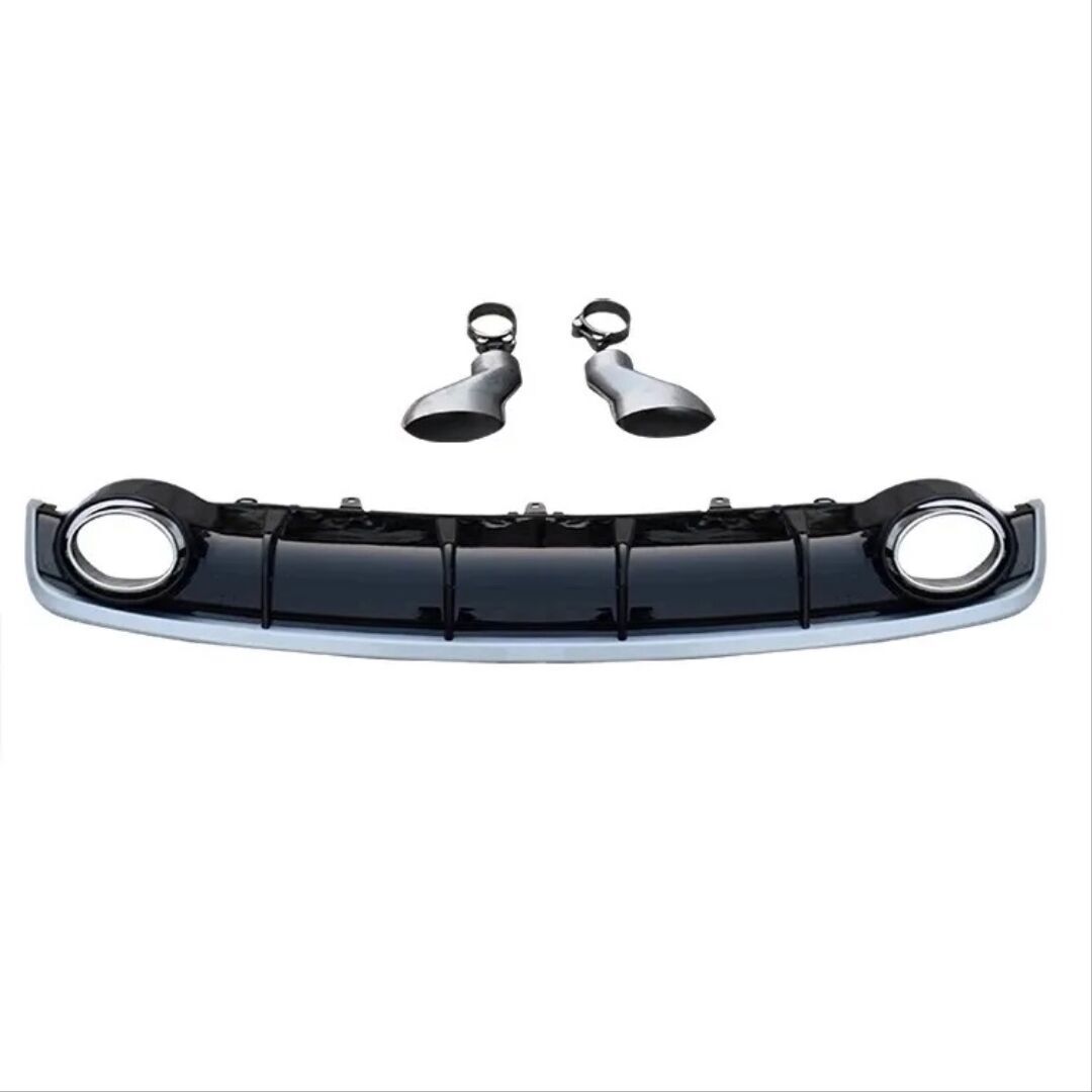 Audi A7 2016-2018 İçin Uyumlu Yedek Parça RS7 Difüzör ( Siyah - Gri Çizgi)