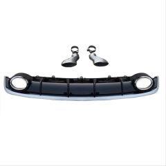 Audi A7 2016-2018 İçin Uyumlu Yedek Parça RS7 Difüzör ( Siyah - Gri Çizgi)