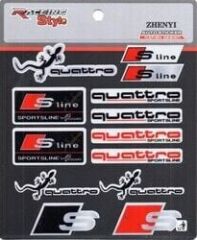 Audi Sline Quattro  Uyumlu Yedek Parça Sticker 13 Adet