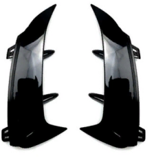 Mercedes W177 A Serisi Sedan 2019+ Uyumlu Yedek Parça Arka Tampon Bıçakları - 2 Parça - Piano Black